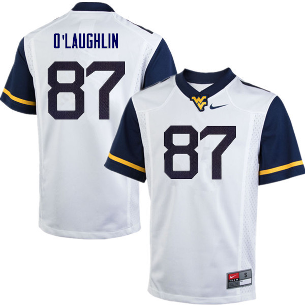 Men #87 Mike O'Laughlin West Virginia Mountaineers College Football Jerseys Sale-White